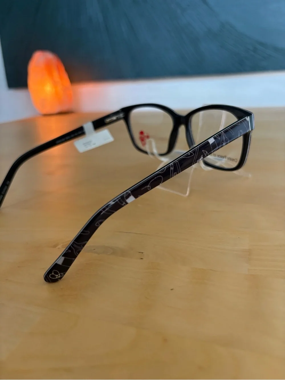 Peace Love Dream Big Black White Art Tools Rectangle Eyeglasses 55-15-140 NWT